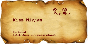 Kiss Mirjam névjegykártya